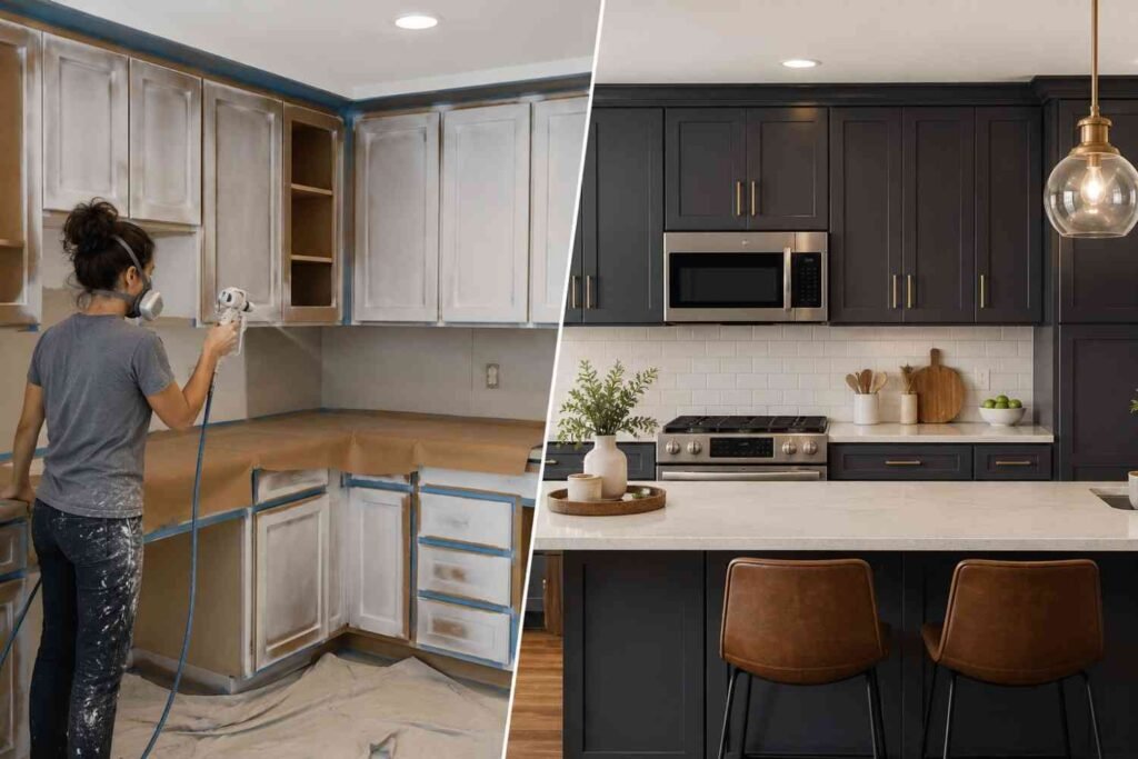 Professional vs. DIY Kitchen Spray Painting